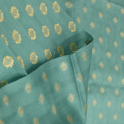 Banarasi Chiniya Silk Aqua Blue/ Pure Banarasi fabrics