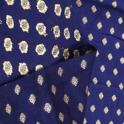 Banarasi Chiniya Silk Ink Blue/ Pure Banarasi fabrics