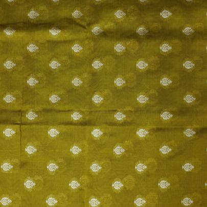 Banarasi Chiniya Silk Lemon Green/ Pure Banarasi fabrics