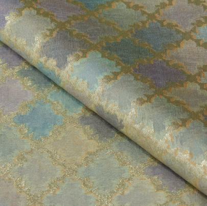 Banarasi Chiniya Silk Light Purple & Sky Blue/