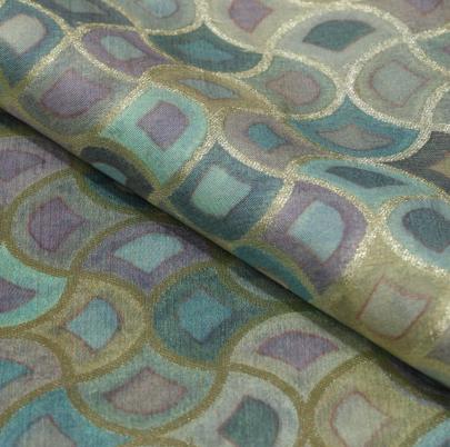 Banarasi Chiniya Silk Light Purple & Sky Blue/