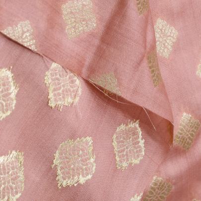 Banarasi Chiniya Silk Peach/ Pure Banarasi fabrics