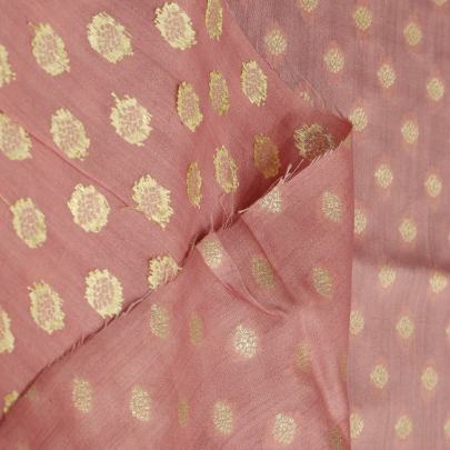 Banarasi Chiniya Silk Peach/ Pure Banarasi fabrics