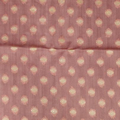 Banarasi Chiniya Silk Peach/ Pure Banarasi fabrics