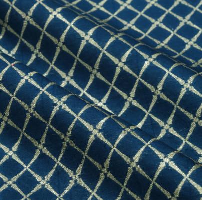 Banarasi Chiniya Silk Peacock Blue/