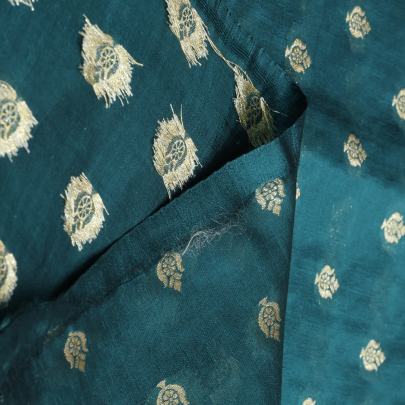 Banarasi Chiniya Silk Rama Green/ Pure Banarasi fabrics