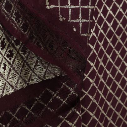 Banarasi Chiniya Silk Wine/ Pure Banarasi fabrics
