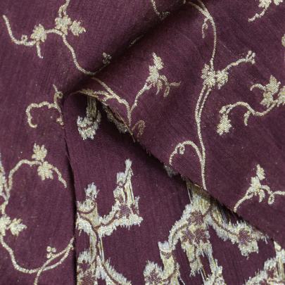 Banarasi Munga Silk Wine/ Pure Banarasi fabrics