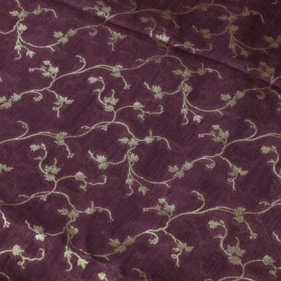 Banarasi Munga Silk Wine/ Pure Banarasi fabrics