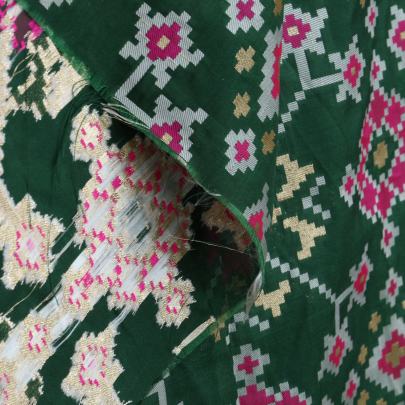 Banarasi Patola With Daman Green/ Pure Banarasi fabrics