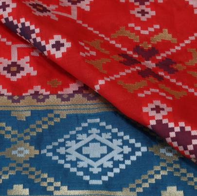 Banarasi Patola With Daman Red/