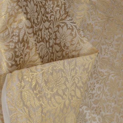 Banarasi brocade fabric ( Dyeable ) Pure Banarasi fabrics
