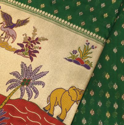 Banarasi paithani daman work fabric