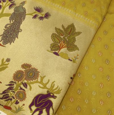 Banarasi paithani daman work fabric