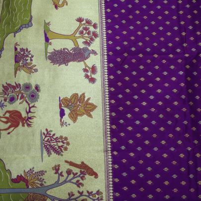 Banarasi paithani daman work fabric Pure Banarasi fabrics