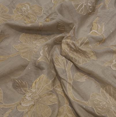 Chanderi applique work fabric