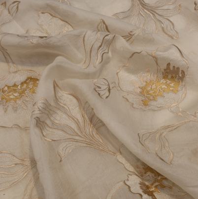 Chanderi applique work fabric