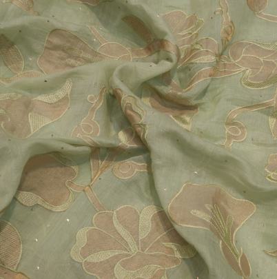 Chanderi applique work fabric