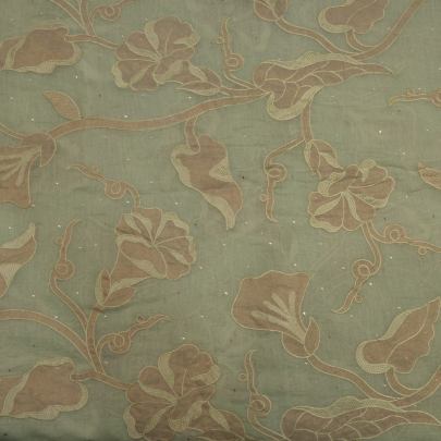 Chanderi applique work fabric Banarasi Work