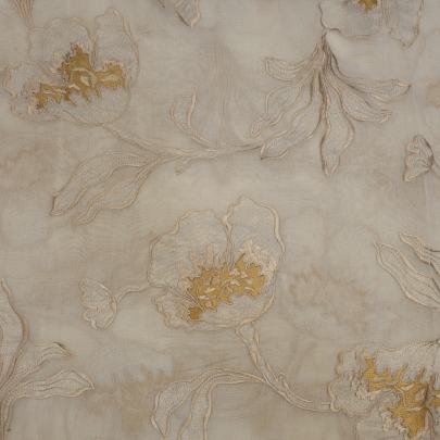 Chanderi applique work fabric Banarasi Work