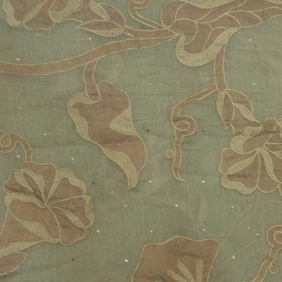 Chanderi applique work fabric Banarasi Work