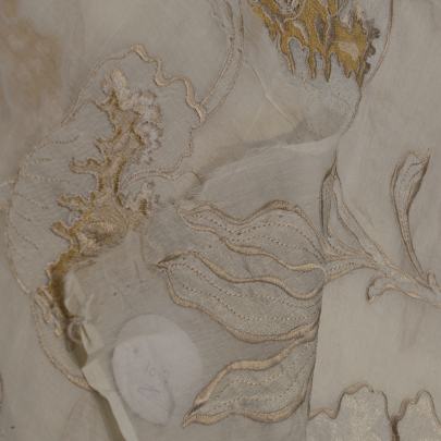 Chanderi applique work fabric Banarasi Work