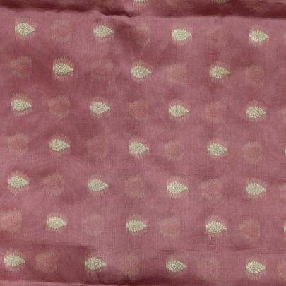 Chiniya Silk Fabric With Golden Banarasi Butti Rose Pink/ Pure Banarasi fabrics