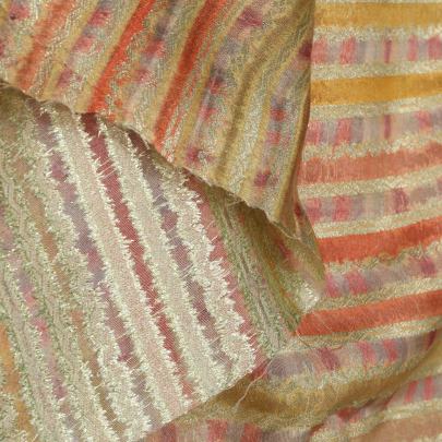 Chiniya Silk Multi-Colour Stripes With Banarasi Work/ Pure Banarasi fabrics