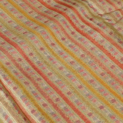 Chiniya Silk Multi-Colour Stripes With Banarasi Work/ Pure Banarasi fabrics