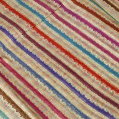 Chiniya Silk Multi-Colour Stripes With Banarasi Work/ Pure Banarasi fabrics