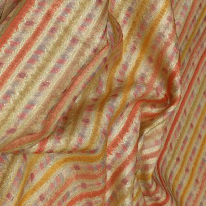 Chiniya Silk Multi-Colour Stripes With Banarasi Work/ Pure Banarasi fabrics