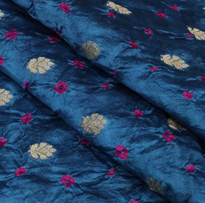 Chiniya silk bandhej with golden zari work fabric