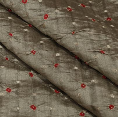 Chiniya silk bandhej with golden butti fabric