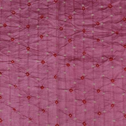 Chiniya silk bandhej with golden butti - Pink/ Banarasi Bandhej 