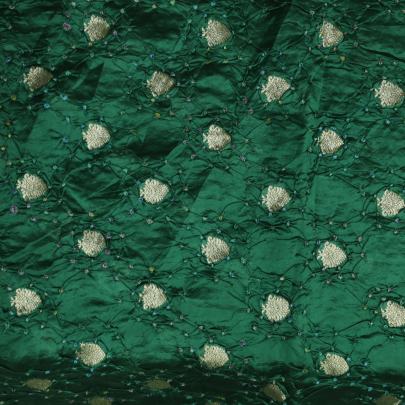 Chiniya silk bandhej with golden zari work - Green/ Banarasi Bandhej 