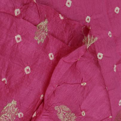 Chiniya silk bandhej with golden zari work fabric Banarasi Bandhej 