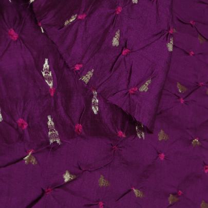Chiniya silk bandhej with golden zari work - fabric/ Banarasi Bandhej 