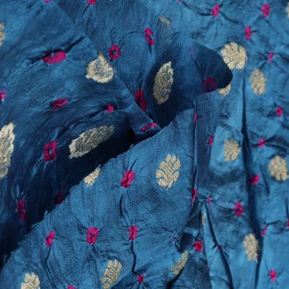 Chiniya silk bandhej with golden zari work fabric Banarasi Bandhej 