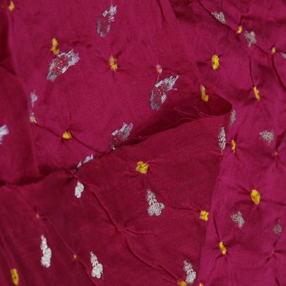 Chiniya silk bandhej with golden zari work - fabric/ Banarasi Bandhej 