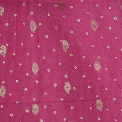 Chiniya silk bandhej with golden zari work fabric Banarasi Bandhej 