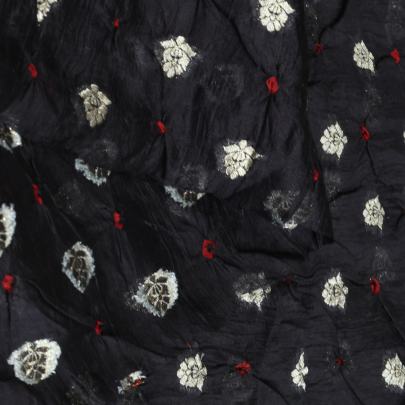 Chiniya silk bandhej with golden zari work - Black/ Banarasi Bandhej 