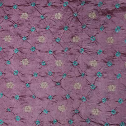 Chiniya silk bandhej with handwoven golden banarasi butti - Rose pink/ Banarasi Bandhej 