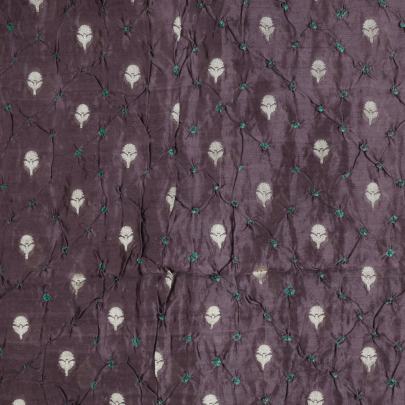 Chiniya silk bandhej with handwoven golden banarasi butti - Light wine/ Banarasi Bandhej 