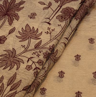 Crush tissue embroidery daman work fabric