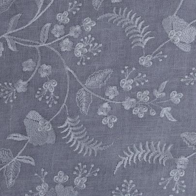 Floral self embroidery work on khadi linen fabric Banarasi Work