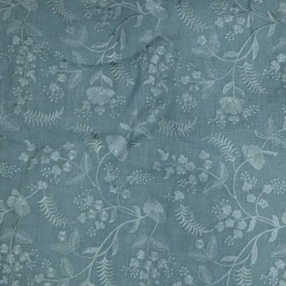 Floral self embroidery work on khadi linen fabric Banarasi Work