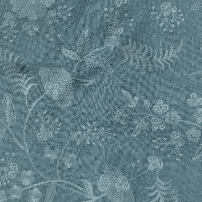 Floral self embroidery work on khadi linen fabric Banarasi Work