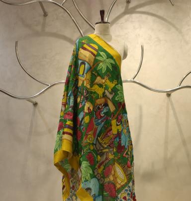 Handpainted kalamkari duppata