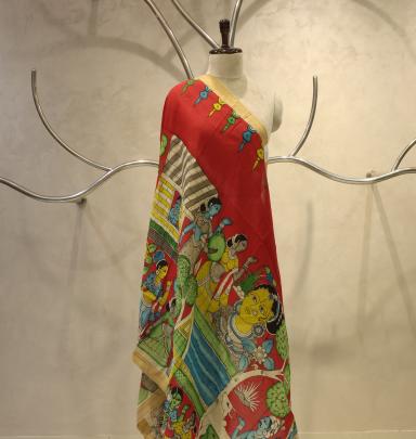 Handpainted kalamkari duppata