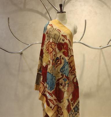 Handpainted kalamkari duppata